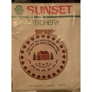 Sunset Stitchery Christmas Blessing Embroidery Kit Fits 12” Hoop #2105 1983 NOS